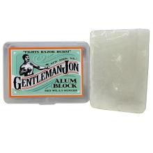 Gentleman Jon Bloc d'Alun de 105g en Boîtier Plastique - Solution Apaisante Après-Rasage