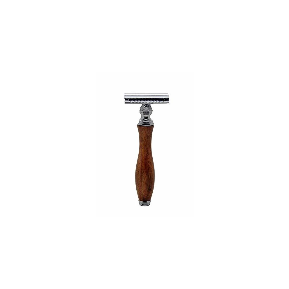 Double Edge Safety Razor with Wooden Handle- Razors for Men Women- Fits All Double Edge Razor Blades