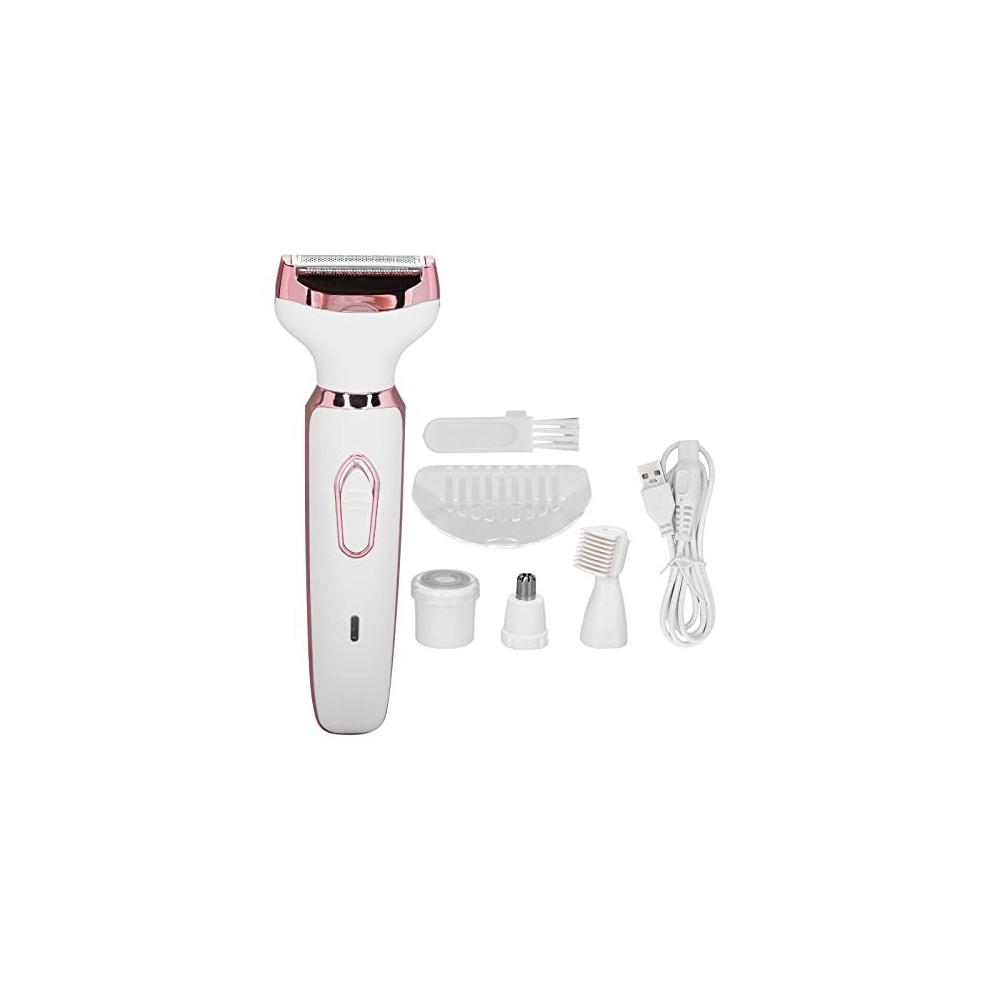 Electric Lady Shaver Bikini Trimmer, Electric Lady Shaver 4 in 1 Women Shaver, Electric Eyebrow Trimmer Dry Wet Shaving Stainless Steel Blade Facial