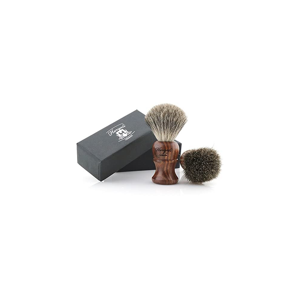 Haryali London Shaving Brush For Best Shave,Silver Tip Badger Hair, Black Synthetic Hair, Silver Tip Badger Hair And Synthetic Silver Tip Hair - Gift For Men (Super