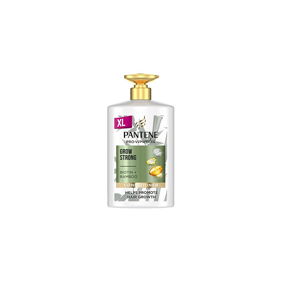 Pantene Grow Strong Conditioner With Biotin & Bamboo, 1L – Promotes Hair Growth & Reduces Breakage For Dry, Damaged Hair