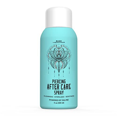 Base Labs Piercing Aftercare Spray Piercing Cleaning Solution | 120ml | Saline Solution Piercing | Cleanses, Sterilizes & Soothes for Piercings