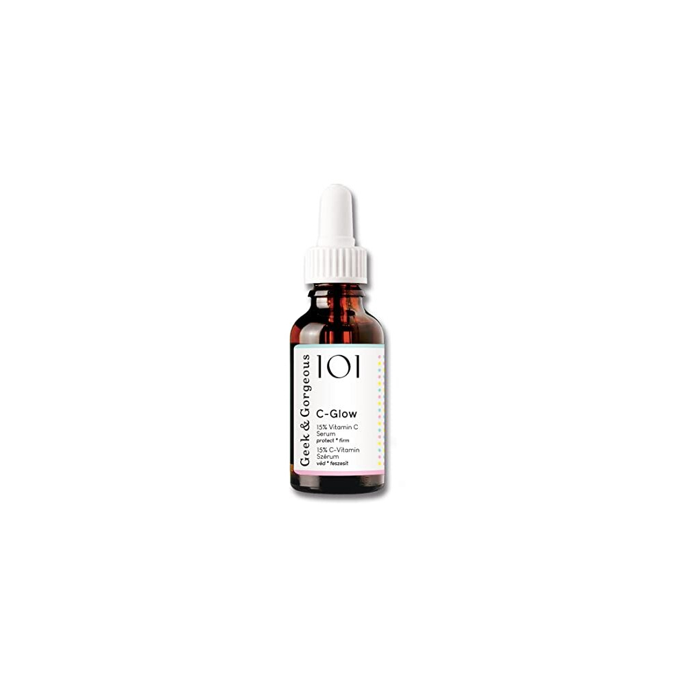 101 C-Glow - 15% Vitamin C Serum, super-light + Ferulic acid & vitamin E, gives environmental protection, boost collagen & evens skin tone - all skin