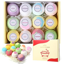 Bath Bombs, Gift Set Rich in Essential Oils Natural Handmade Bath&Spa Fizzles Marvelous Salts to Moisturize Skin and Relieve Stress Romantic Gifts for