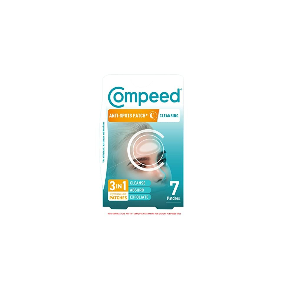 Compeed - Anti-Spots Cleansing Patch - Cleanse, Absorb And Exfoliate – Hydrocolloid Spots Patches, Pimple Patches - Ideal For Overnight Use – For Large