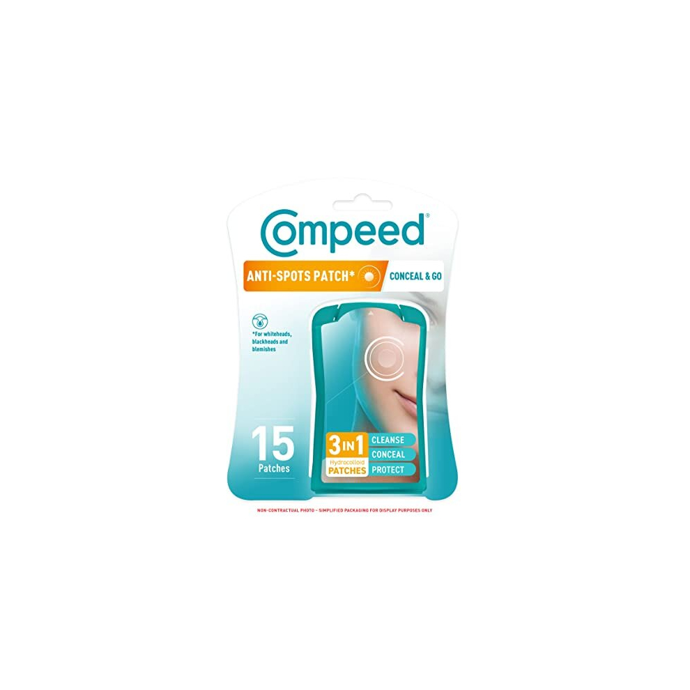 Compeed - Anti-Spots* Conceal & Go Patch - Cleanse Conceal And Protect – Hydrocolloid Spots Patches*, Pimple Patches - Ideal For Discreet Day Use – For