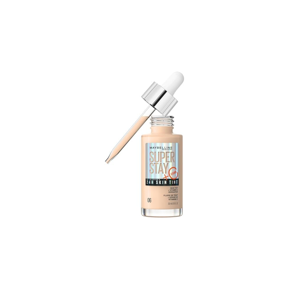 Maybelline Super Stay Skin Tint Foundation, With Vitamin C*, Foundation And Skincare, Long-Lasting Up To 24H, Vegan Formula, Shade 06