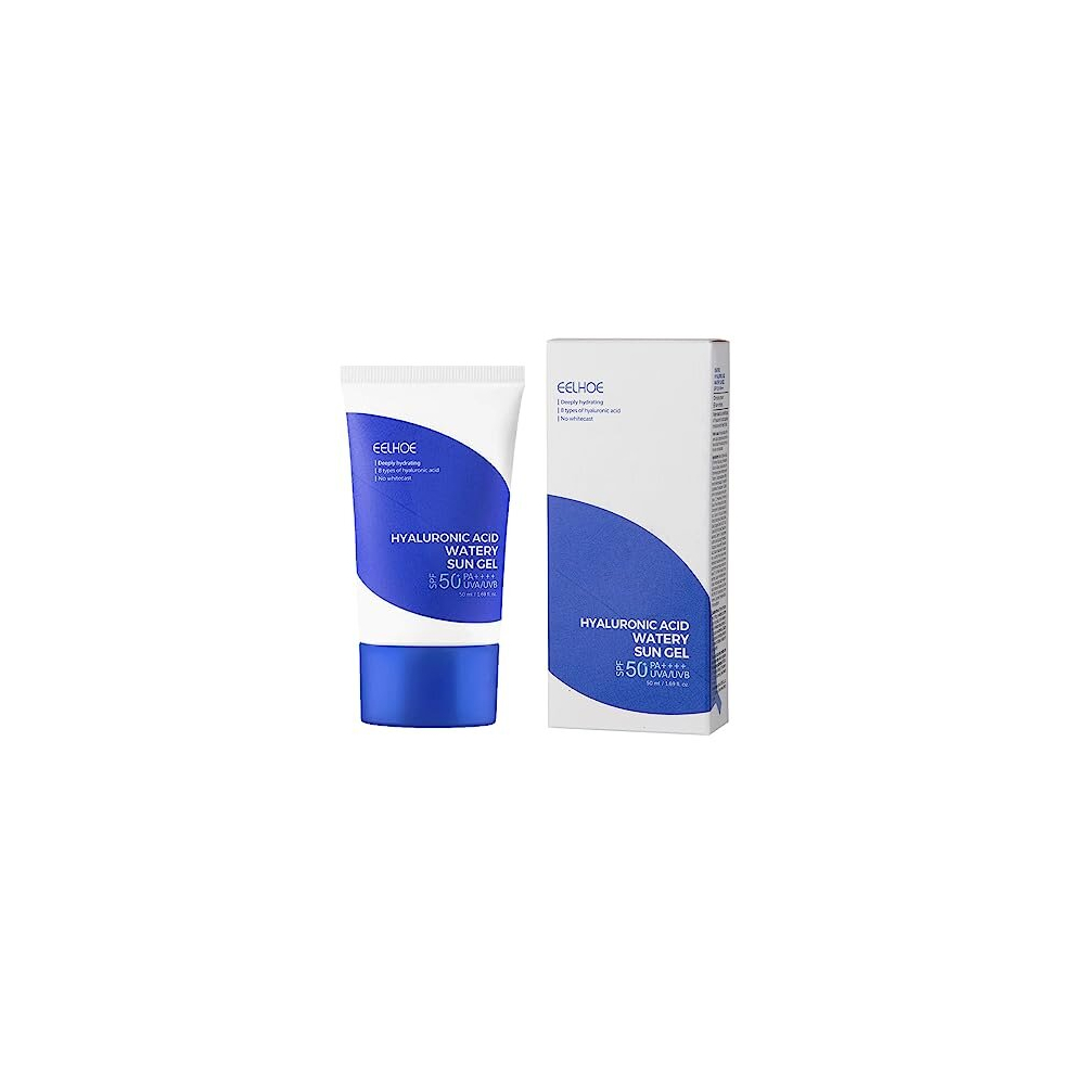 Kunnaa Hyaluronic Acid Watery Sun Gel, Korean Sunscreen Spf50+ Pa++++ 50Ml Moisturizing Physical Sun Block