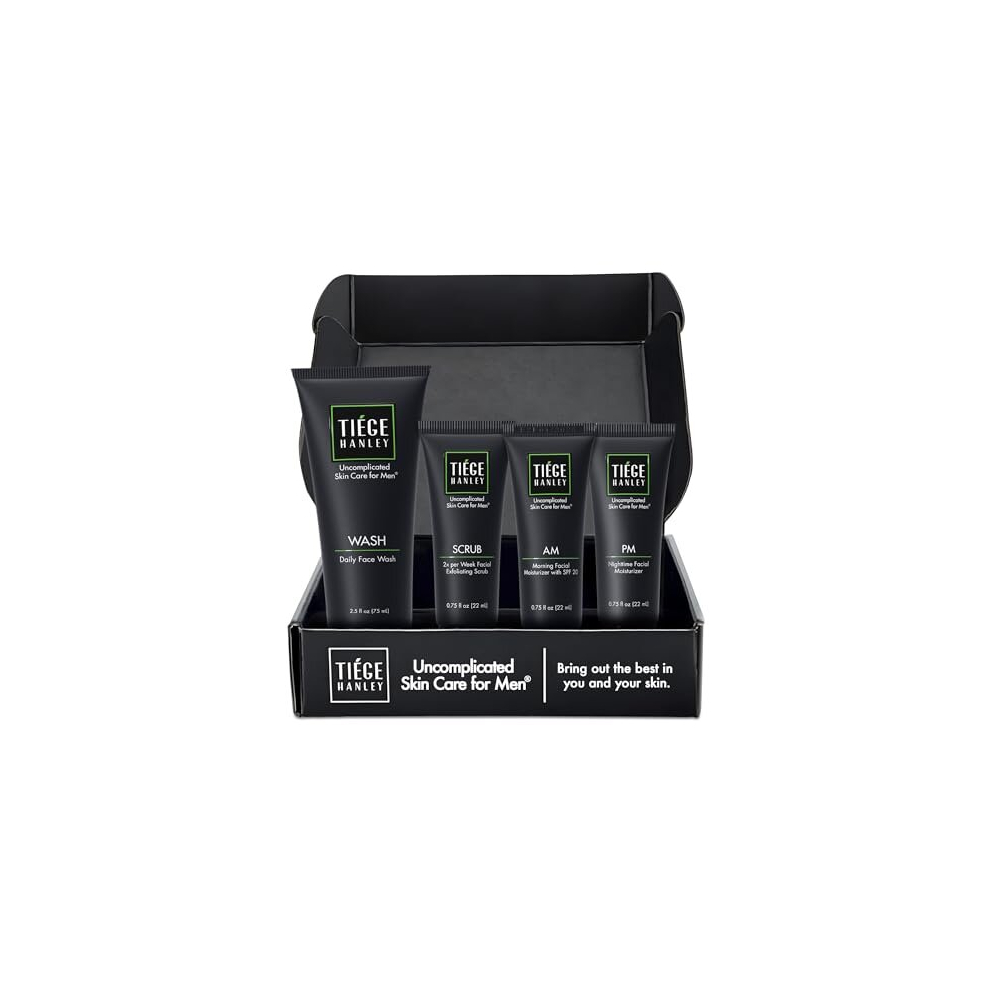 Mens Skin Care Set, Essential Skin Care Routine for Men (System Level 1) - Face Wash Kit for Fines Lines & Wrinkles - Men's Skincare Set Includes Face