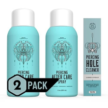 Base Labs Piercing Aftercare Spray Piercing Cleaning Solution | 240ml | Saline Solution Piercing | Cleanses & Soothes for Keloid Bumps on Ears & Nose