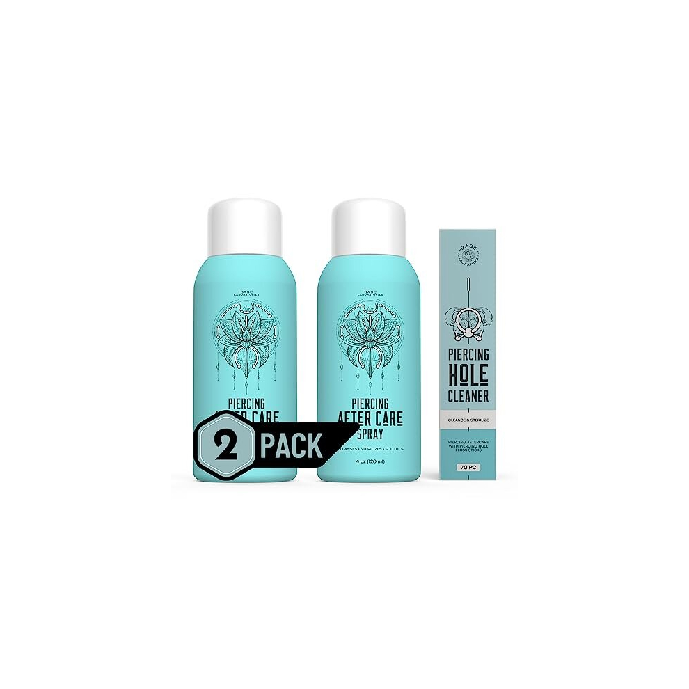 Base Laboratories Base Labs Piercing Aftercare Spray Piercing Cleaning Solution | 240Ml | Saline Solution Piercing | Cleanses & Soothes For Keloid Bumps On Ears & Nose