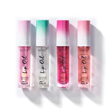 Lip Oil Bundle - 4 Flavoured, Non Sticky, Hydrating Lip Oils With a High Shine Glossy Finish - Mixed Variety Multipack - Strawberry, Mint, Cherry,