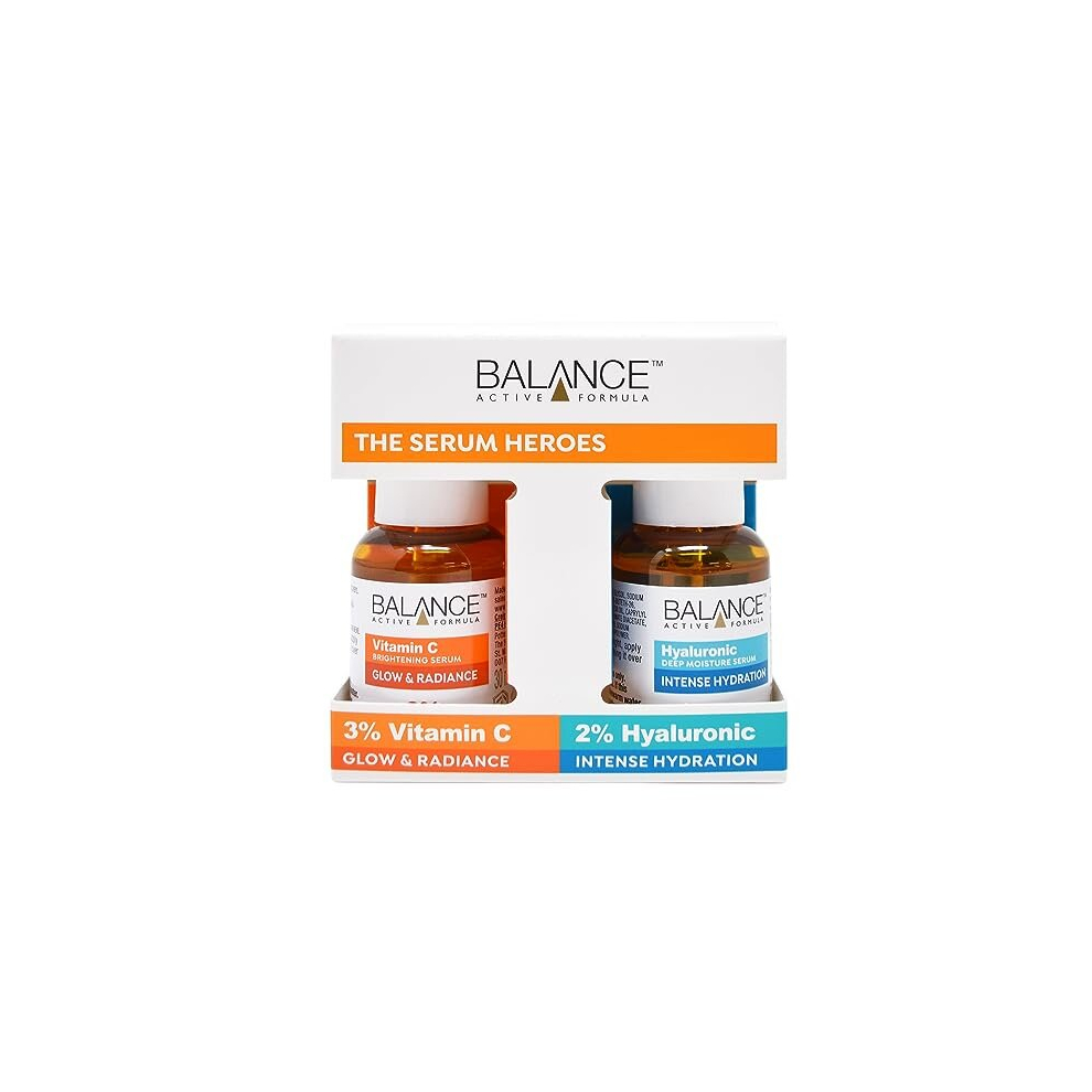 Balance Active Formula The Serum Heroes (Vitamin C Brightening Serum & Hyaluronic Deep Moisture Serum) - Armed With Active Ingredients To Glow And Hydrate.