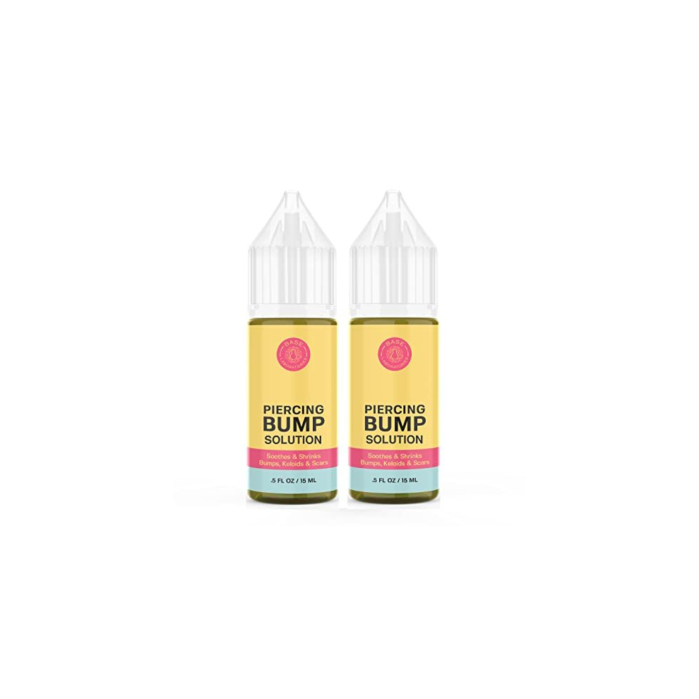 Base Laboratories Base Labs 2-Pack Keloid Bump Removal & Piercing Bump Treatment Shrinking Drops | Bump Free Piercing Aftercare | Piercing Cleaner & Keloid Scar Removal