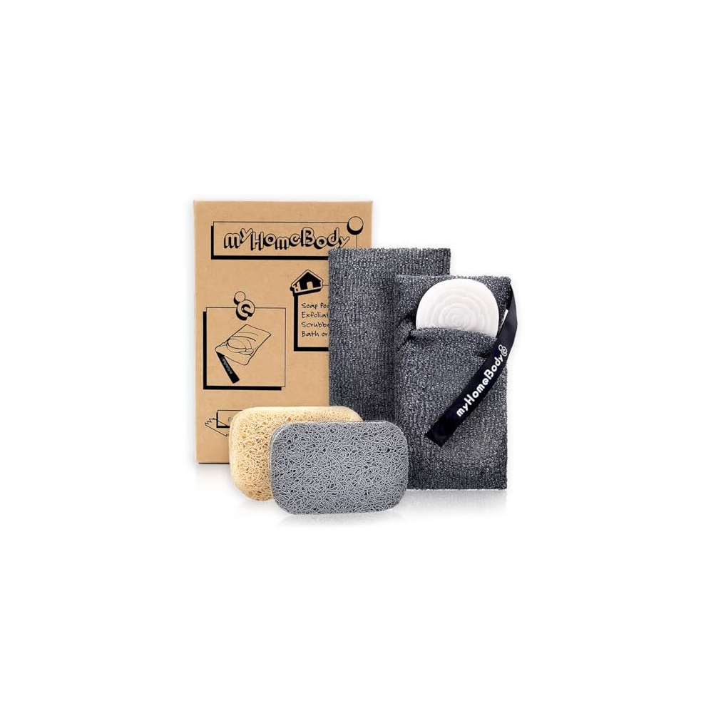 Myhomebody Soap Saver Pouch | Exfoliating Sponge Soap Pocket Body Exfoliator Sponges For Bath Or Shower | Body Scrubber For Bar Soap Or Leftover Soap Bits | 2