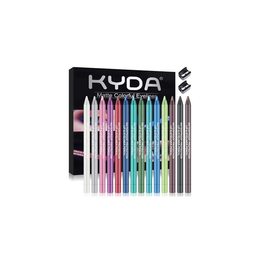 Ownest 14 Colors Eyeliner Pen Set Pearl Eyeliner Kit Metallic Eyeliner Pencil Glitter Eyeliner for Women Eye Liner Professional Eye Makeup Set Co