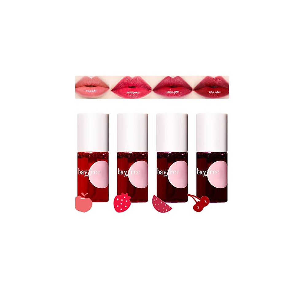 4 Colors Lip Tint Stain Set, Velvet Matte Mini Liquid Lipstick, Hydrating Moisturizing Long-Lasting Non-Stick Cup Lip Gloss Lip Cheeks and Eyes-image-OPC-PD75STC-NEW