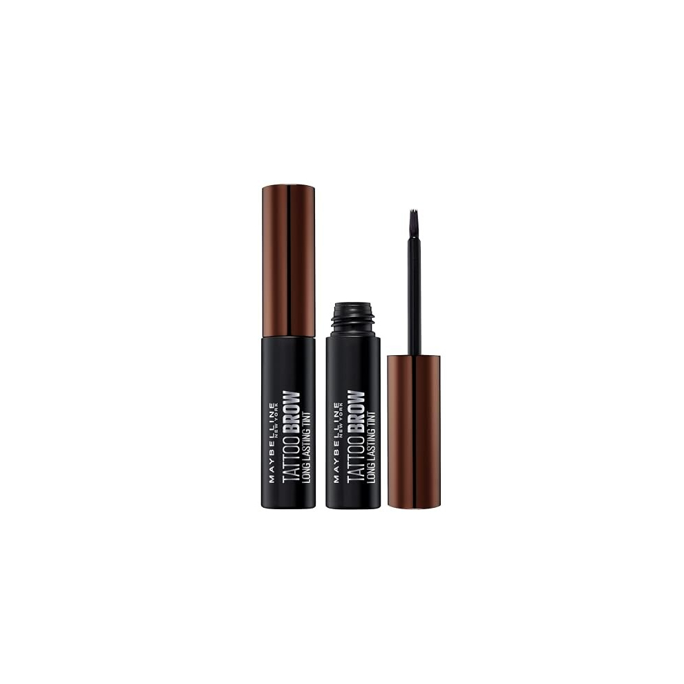 New York Tattoo Brow Peel Off Eyebrow Gel Tint, Semi-Permanent Colour, Waterproof, Lasts up to 3 Days, Colour: Dark Brown, Duo Bundle