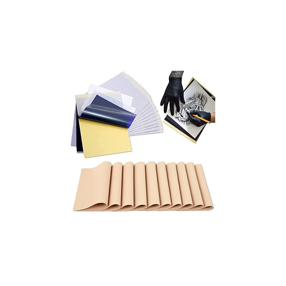 Rayyl Fake Skins And Tattoo Transfer Papers, 10Pcs Tattoo Skin Tattoo Fake Skin 20Pcs Tattoo Stencil Papers For Tattoo Supplies
