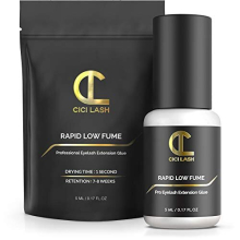 Rapid Low Fume Eyelash Extension Glue for Professionals - Maximum 8 Week Retention / 1 Second Drying Time Semi Permanent Individual/Volume Lash