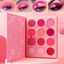 Pink Eyeshadow Palette Makeup, Afflano Highly Pigmented Purple Peach Pink Eye Shadow Pallet Blendable Matte Shimmer Shades, Small Cute Violet Eye