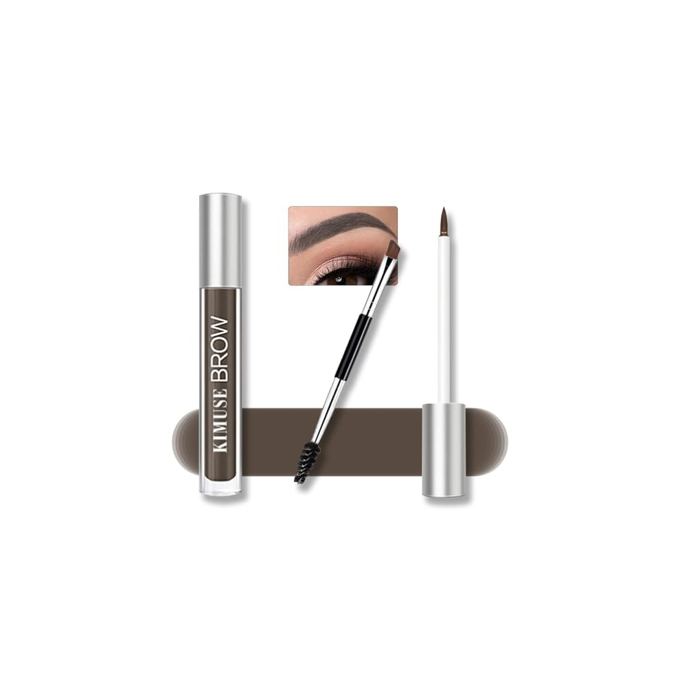 Zssemei Waterproof Eyebrow Gel For Long Lasting, Highly Tinted Liquid Eye Brow Makeup, Sweatproof, Natural (Black Brown)