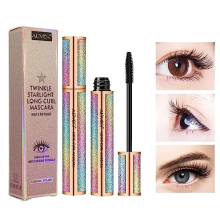 4D Silk Fiber Lash Mascara, Natural Smudge-proof & Waterproof Mascara, Black Thickening Lengthening Mascara Volume and Length No Clumping, Fuller