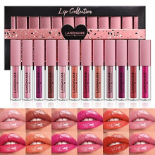 12 Colors Watery Liquid Lipstick Set, Moisturizing Hydrating and Nourishing Colored Lip Gloss, High Pigment Lip Tint Stain with Gift Box