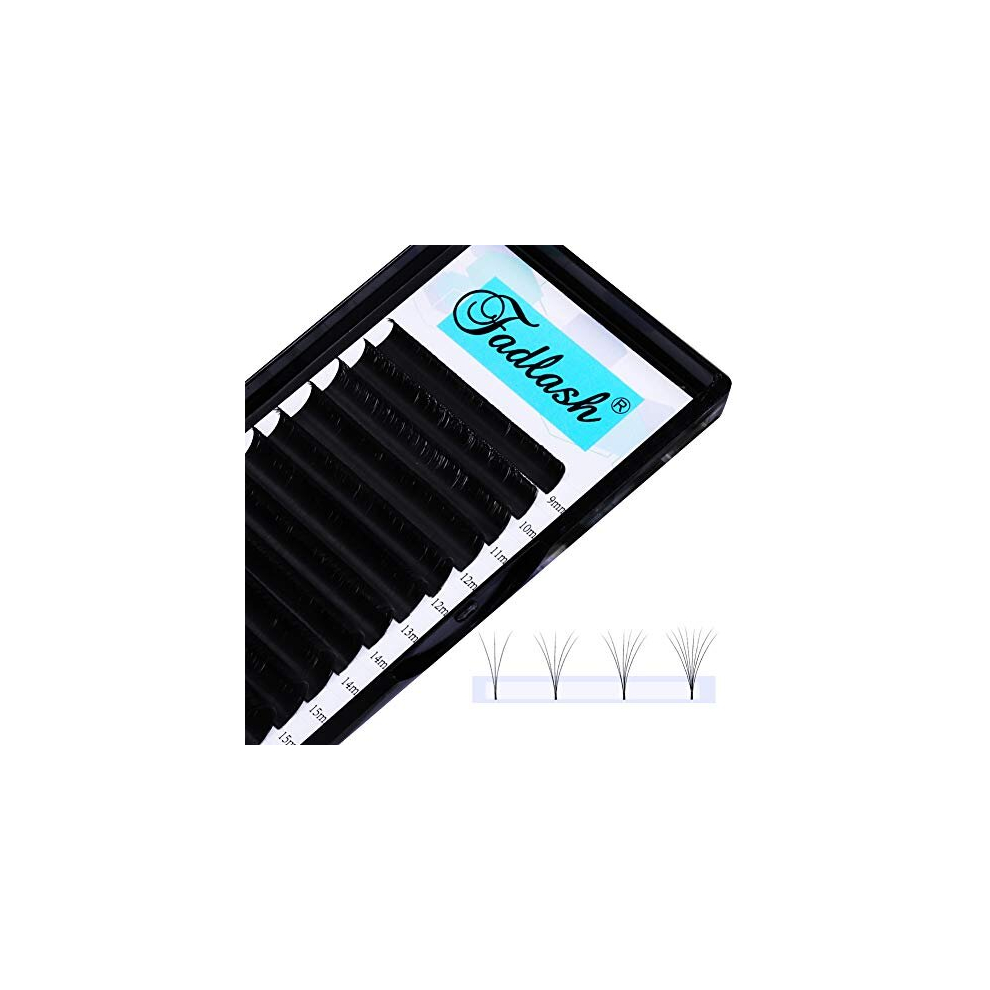 Fadlash Easy Fan Russian Lashes 0.07 D Curl 16Mm Sing Tray Withstand 90 Easy Fan Lashes Volume Lashes 3D 5D 6D-20D Self Fanning Lashes(0.07-D-16)
