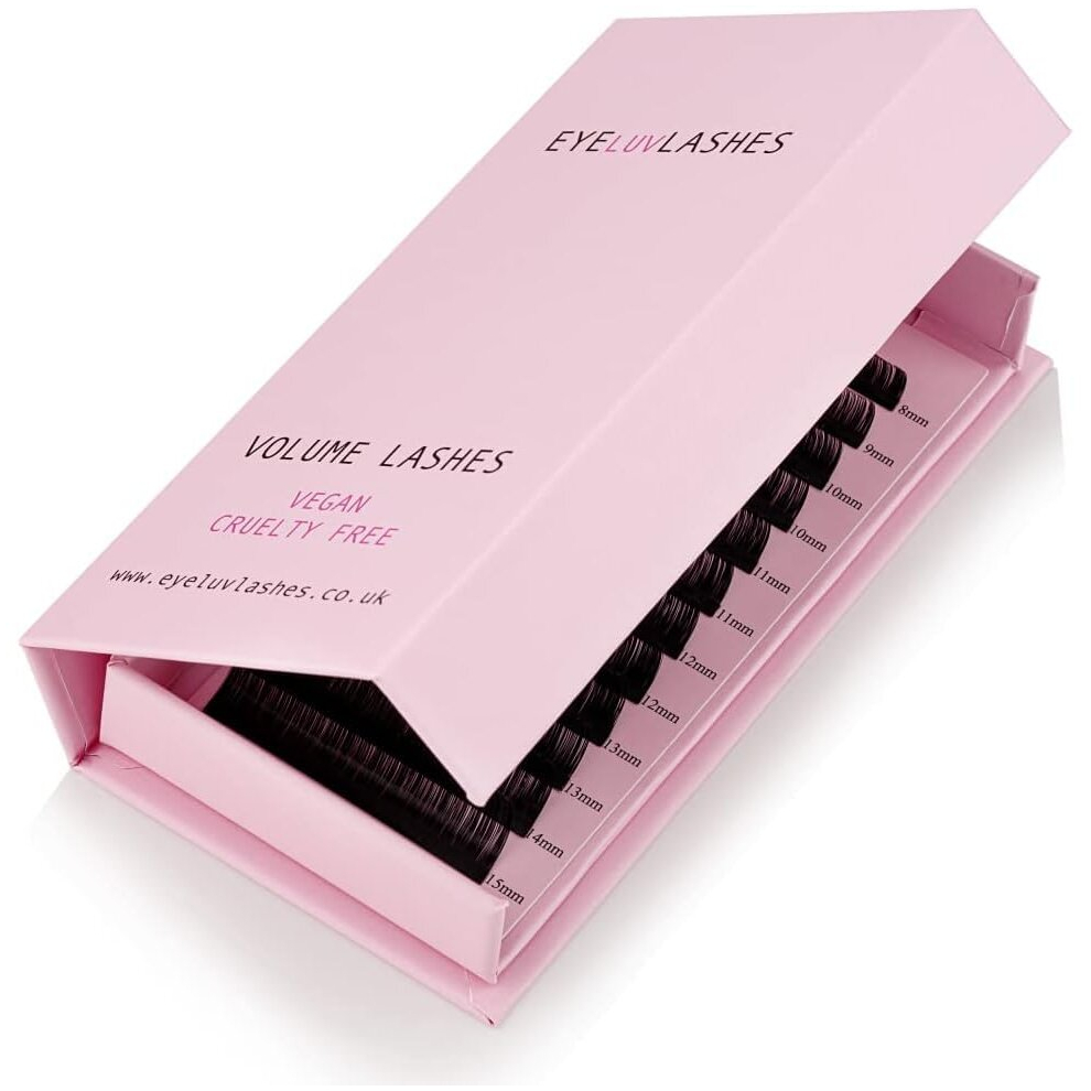 Eyeluvlashes Professional Eyelash Extensions Volume Lash Trays Silk Eyelash Extensions Individual Eyelashes Soft Lightweight Lashes Semi Permanent Eyelashes Eyeluvlashes (Dd Curl 0.05, 13Mm