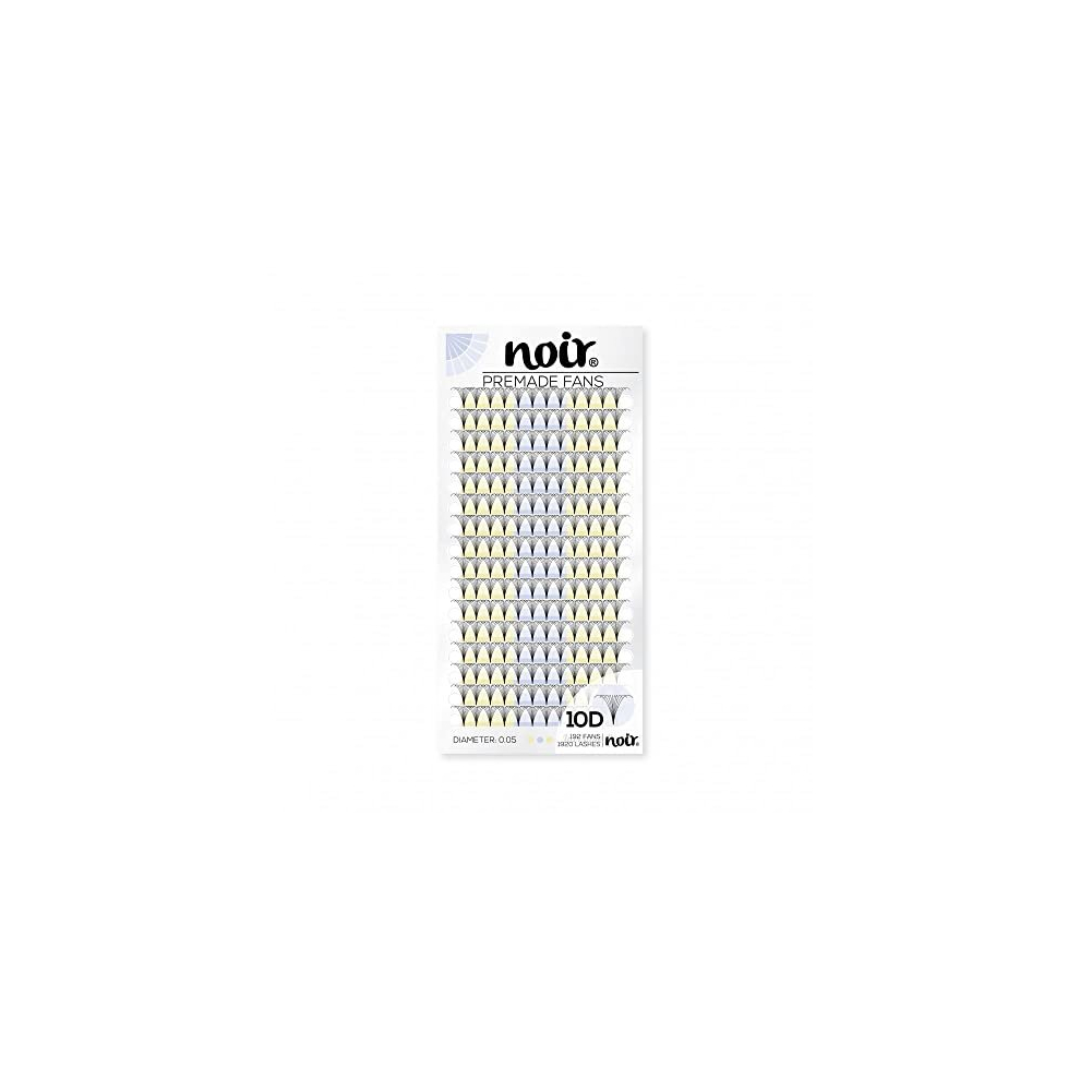 Noir Volume Lashes Pre Made Fan Eyelash Extensions 10D D Curl 0.05 Mixed Short Stem Mega Volume Lashes