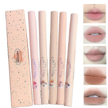 5 Colors Lip Liner Pen Set, 5pcs Nude Pink Lipstick Set, Longwear Waterproof Creamy Matte Finish Lip Pencil for Defines Perfect Lip Shape