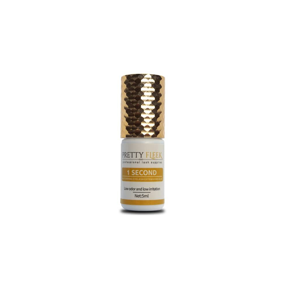 Pretty Fleek | Professional Lash Adhesive | Ultra Strong Eyelash Extension Glue 1.0S | Fast Drying | Retention 30-45 Days | Low/Mild Smell & Irritant | 5Ml |