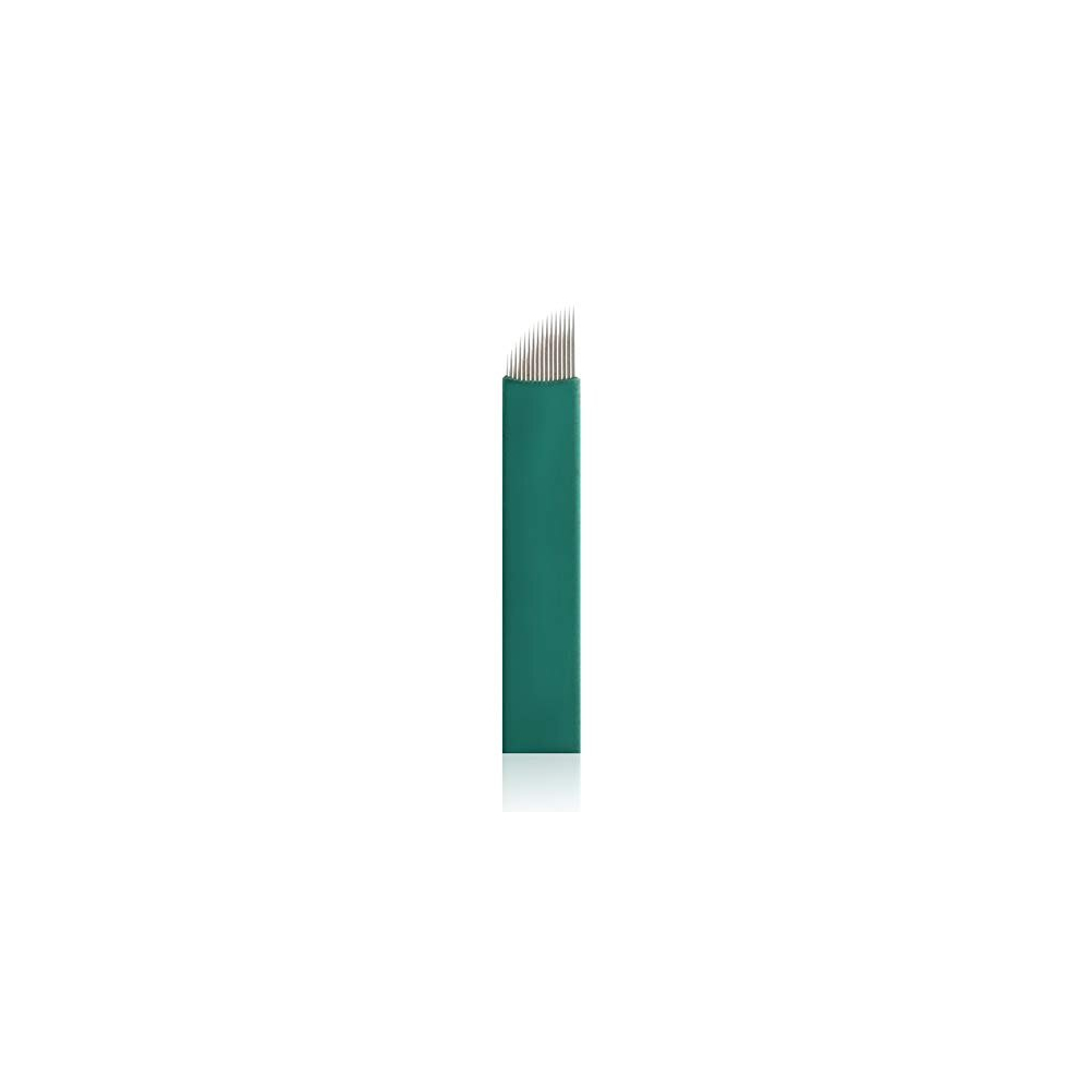 20Ly 50Pcs S14 Sloped Microblading Needles 0.18Mm, 14 Pins Â Disposable, Sterilized Eyebrow Tattoo Microblade Needles (Pmu)
