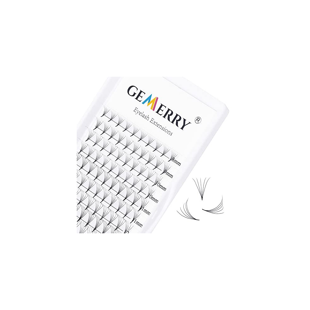 Gemerry Pre Made Fan Eyelash Extensions 5D Fans 0.07Mm D Curl 8-14Mm Mix 5D Cluster Eyelash Extension Premade Fans Volume Russian Individual Lashes Cluster