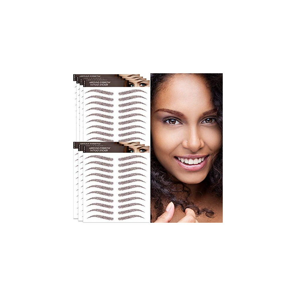 Aresvns Brown Eyebrow Tattoos 77 Pairs For Women!Realistic Fake Eyebrow Waterproof And Long-Lasting,Hair-Like Authentic Tattoo Eyebrow Sticker Popular Eyebrow