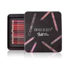 Bold Matte Lipliner Pencil, 12 Multi Color, (1.8g) Pack of 12