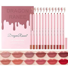 High Pigmented Creamy Lip Liner Set, 12 Colors Matte Velvet Lip Liner Pencil, Smooth Non-marking Lipstick Pen Longwear Moisturising Lip Makeup
