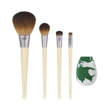 EcoTools Core Five Make-up-Pinsel- und Schwamm-Set fr Lidschatten, Rouge, Bronzer, Eyeliner und Foundation, Make-up-Mischschwamm fr flssige und cr