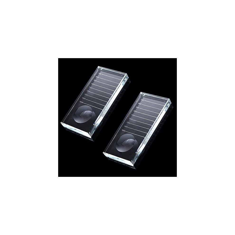 2-In-1 Eyelash Extension Crystal Pallet, Glass False Lashes Stand Tray, Strip Tile Holder For Lashes Adhesive Glue, Nail Art Painting Color Toning-image-OPC-PD75TXR-NEW