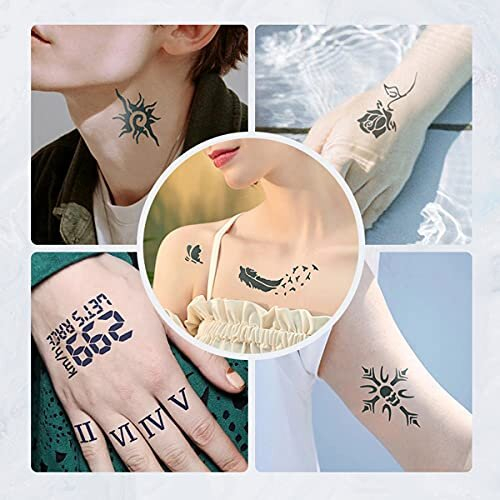 19 Sheets Temporary Tattoo Stencils Yutou Reusable Tattoo Stickers Airbrush Tattoo Stencils