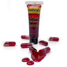 Mehron Makeup Bühnenblut - 6 Pack leere Kapseln + 0,5 Unzen Blut - (Helles Arterial)