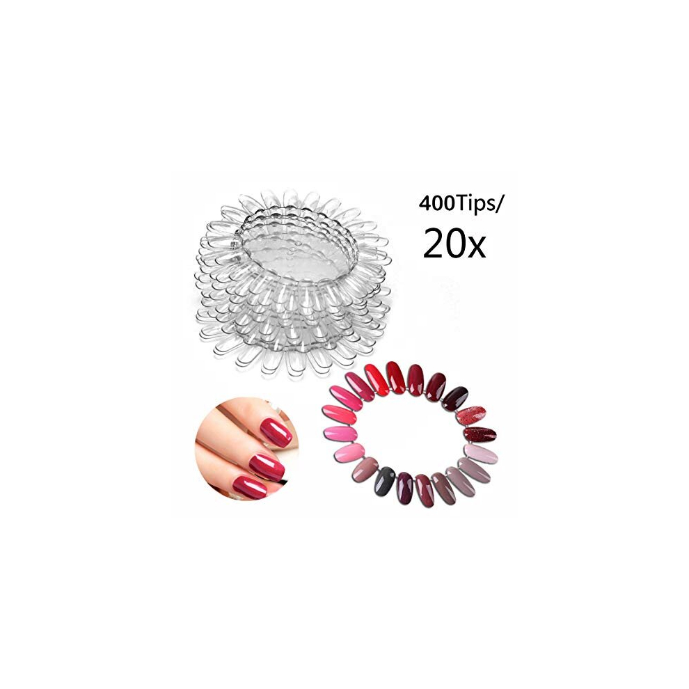 Marchone 400 Tips Transparent Nail Art Tips Nail Polish Swatch Sticks For Display And Practise
