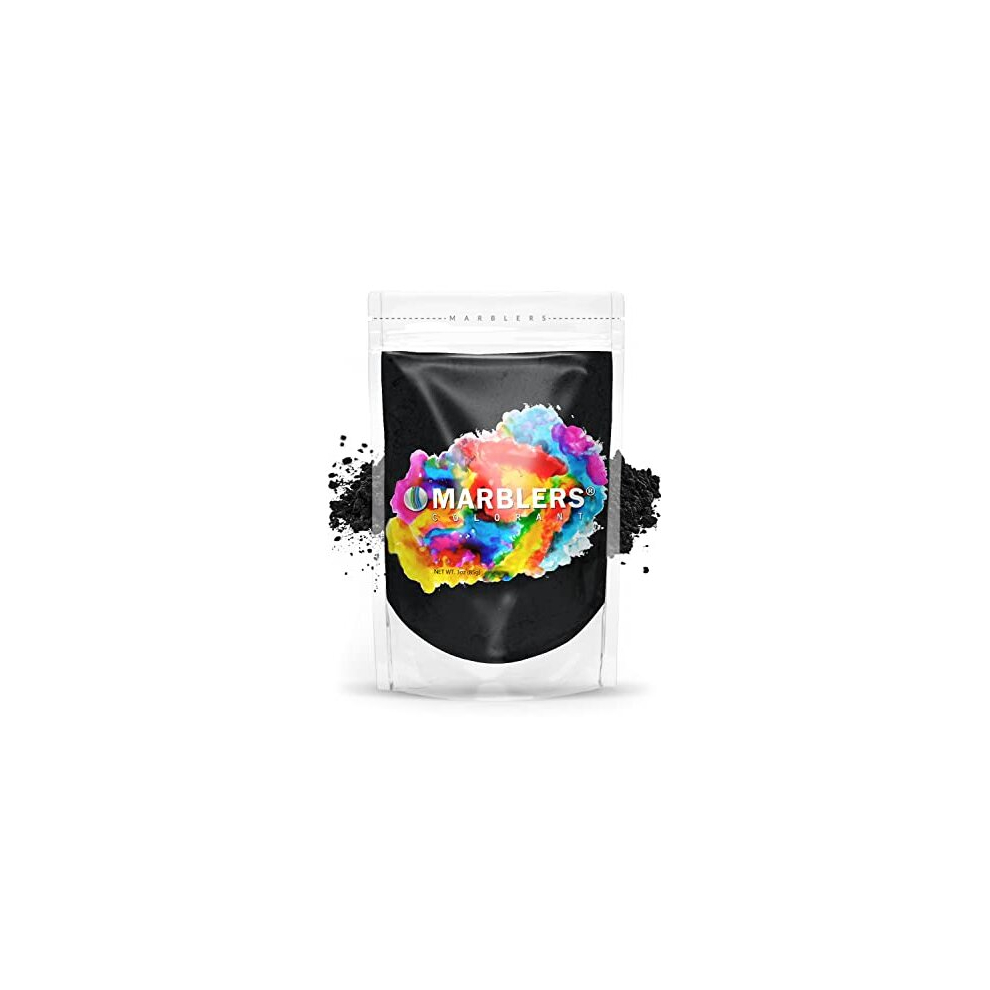 Marblers Cosmetic Grade Natural Mica Powder [True Black] 3Oz (85G) | Pearlescent Pigment | Dye | Non-Toxic | Vegan | Cruelty-Free | Eyeshadow, Nail Polish,