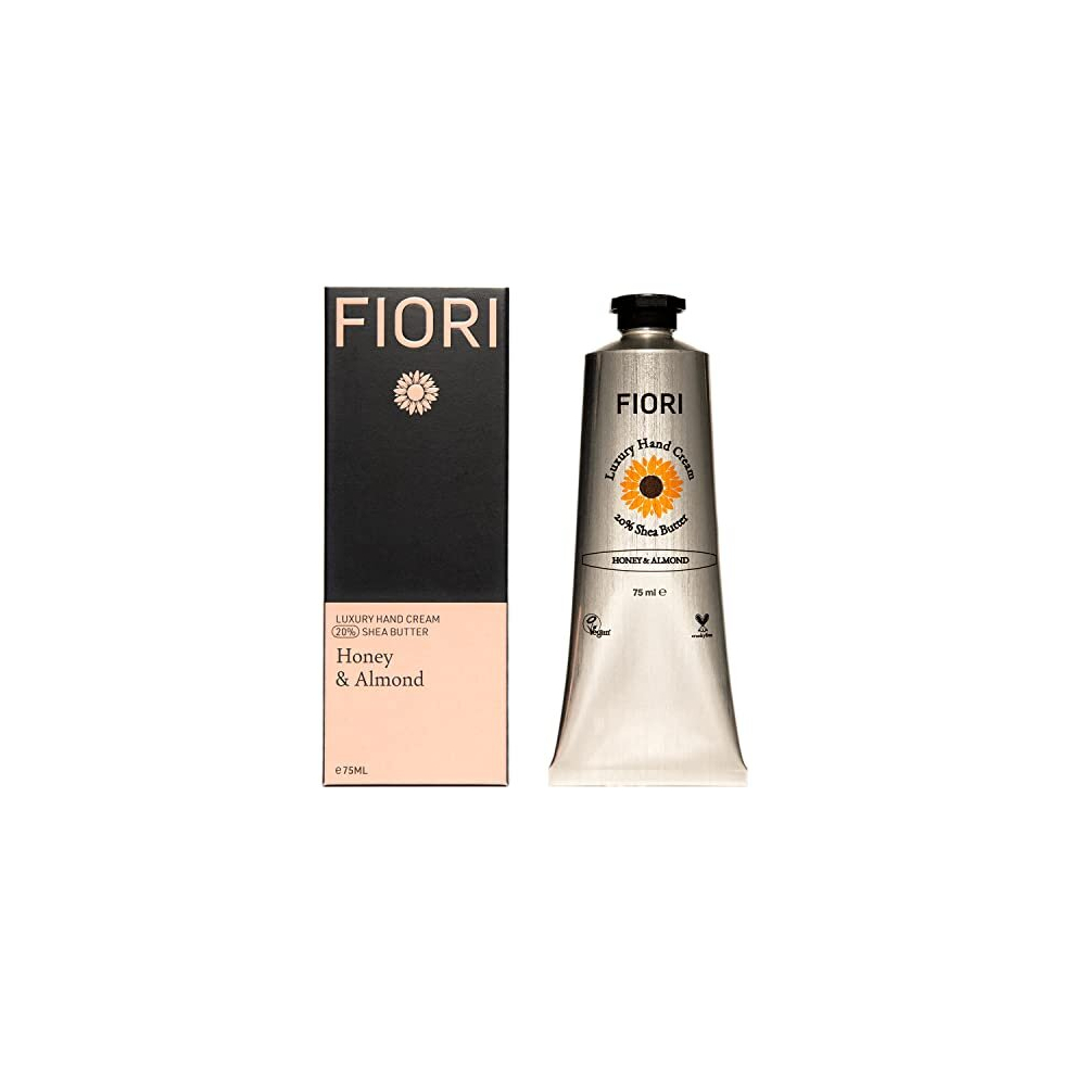 Fiori Cream Honey & Almond Hand (75Ml) - Moisturizing Dry Hand With Organic Shea Butter & Aloe Vera - Vegan Hand Moisturizer - Nourishing Hand Lotion