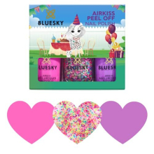 Kids Nail Varnish Set - Party Time Collection. Pink,Purple,Confetti Glitter. Easy Peel-off,Non-Toxic,Water- based,Odour-free Nail Polish for Kids,Gift