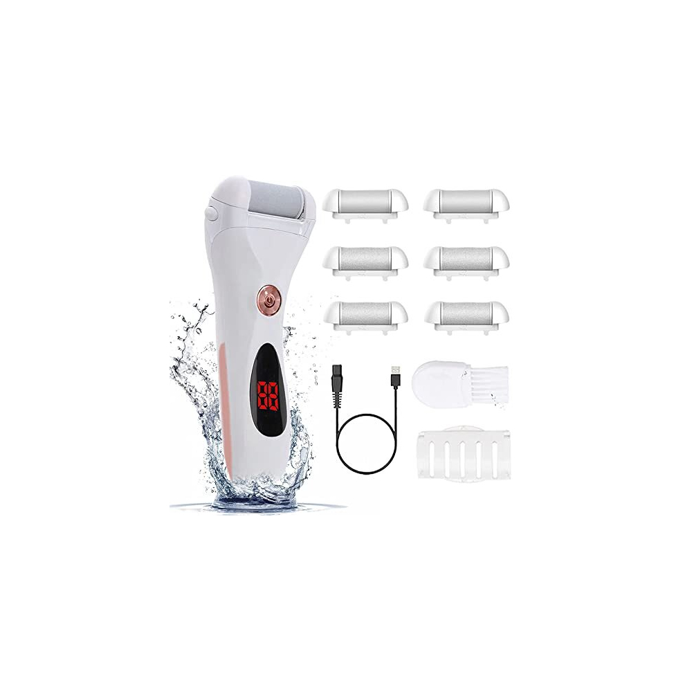 Foot Callus Remover, Professional Electric Pedicure Callus Remover, Rechargeable Foot File with 6 Roller Heads for Feet Care