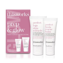 Prep and Glow Gift Set - Travel Size Kit with Perfect Legs Skin Miracle and Perfect Heels Rescue Balm Foot Cream - Nourishing & Hydrating Bodycare Duo