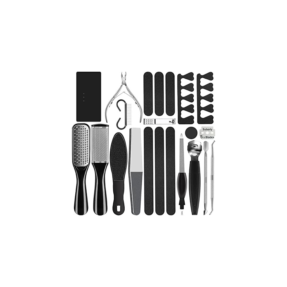 Pedicure Kit, 26 in 1 Professional Pedicure Tools Set, Stainless Steel Foot Care Kit, Foot Rasp, Dead Skin Remover, Pedicure Kit for Men, Women,