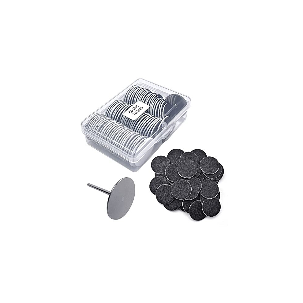 Honey Joy 100Pcs Feet Grinder Sandpaper Sanding Disc Pedicure Tool Replaceable Sanding Discs Sandpaper For Hard Dead Skin Cracked Heel Cracked Heels Dead Skin